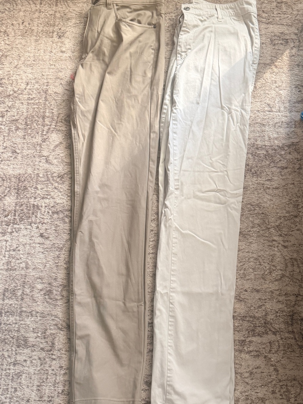 Ag Adriano Goldschmied Two-Pair Chinos in Khaki and Light Beige
